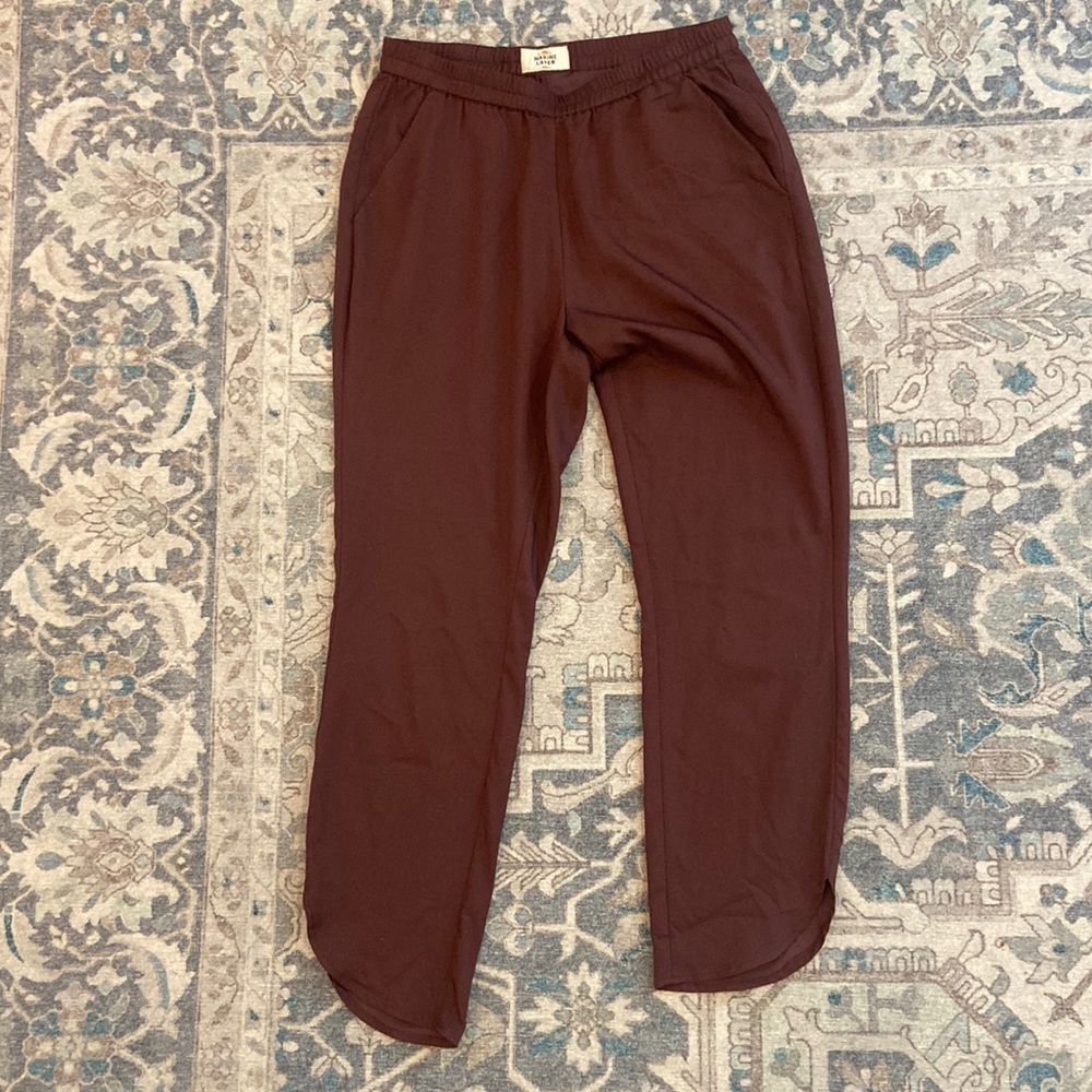 Marine Layer Allison Re-Spun Straight Leg Maroon S